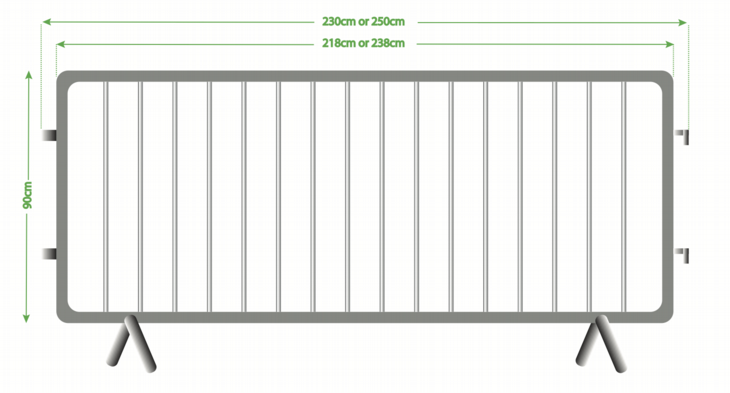 Crowd Control Barrier Sizes