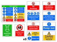 Large Construction Site Safety Sign Bundle