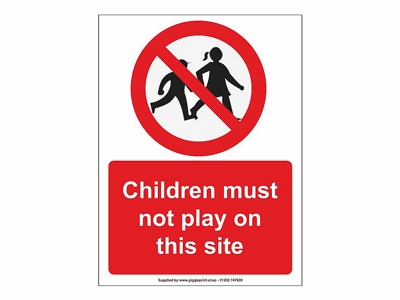 Child Construction Site Safety Sign