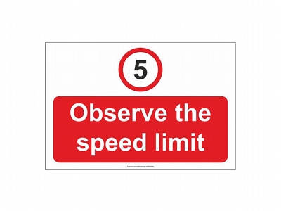 5mph Speed Limit Sign